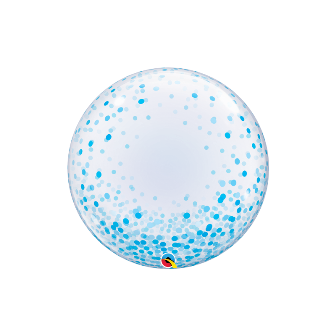 Globo burbuja confeti azul