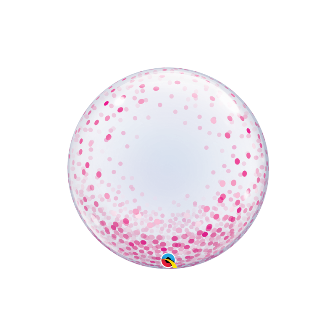 Globo burbuja confeti rosa