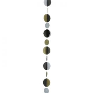 Cinta de círculos negro, dorado y plata