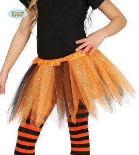Tutu naranja y negro con puntas