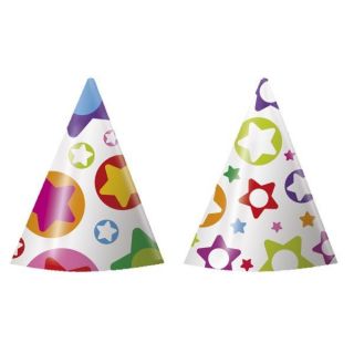 Gorrito cartón estrellas y puntos