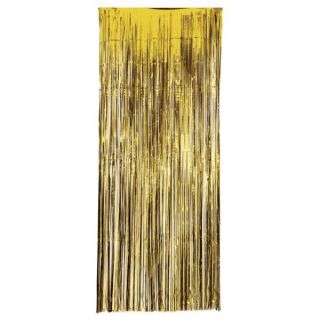 Cortina de flecos metalizada dorada
