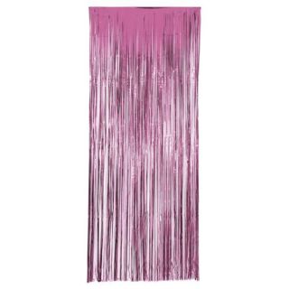 Cortina de flecos metalizada en rosa