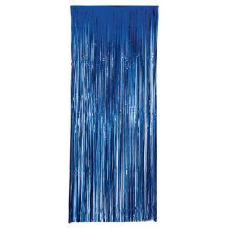 Cortina de flecos metalizada azul