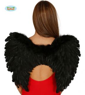 Alas con plumas en negro
