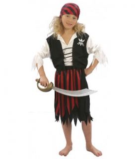 Disfraz de pirata roja niña