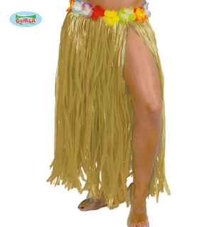 Falda hawaiana con flores 75cm