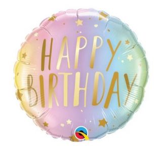 Globo foil Happy Birthday color pastel