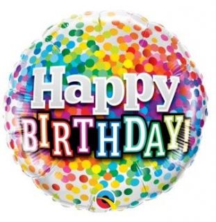 Globo foil Happy Birthday confeti