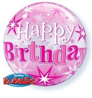 Globo bubble happy birthday rosa