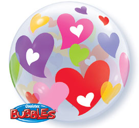 imagen Globo bubble corazones de colores
