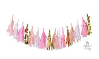 Guirnalda borlas rosa