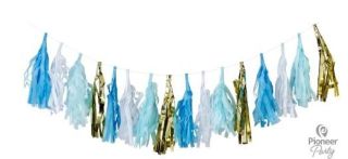 Guirnalda borlas azul