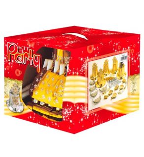kit cotillón Feliz año nuevo dorado
