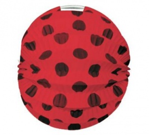 Farolillo rojo con lunares negros