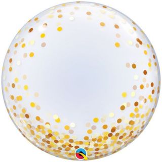 Globo bubble confeti dorado