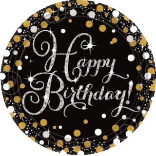 imagen Platos Happy Birthday sparkling