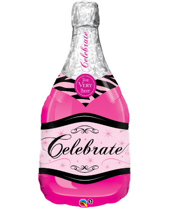 Globo foil botella champagne rosa