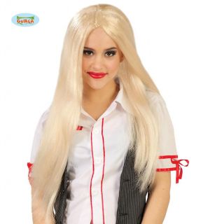 Peluca larga rubia