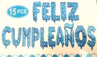 Guirnalda de Feliz Cumpleaños de globos azul