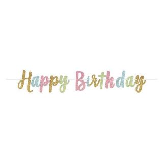 Guirnalda Happy Birthday purpurina