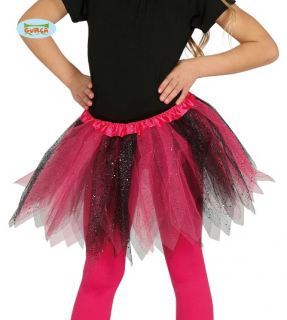 Tutu fucsia y negro con puntas