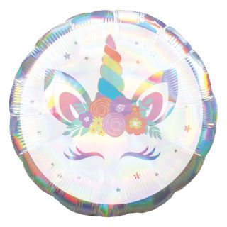 Globo unicornio iridiscente-holográfico