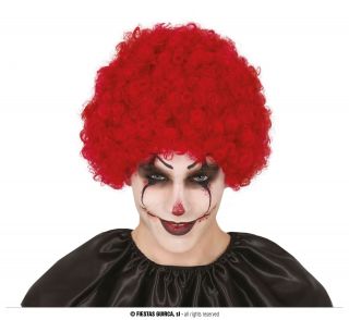 Peluca de rizo payaso granate