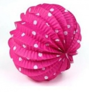 Farolillo Fucsia con lunares blancos