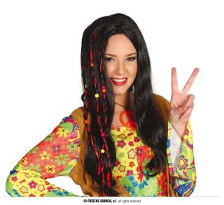 Peluca hippie morena