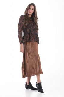 imagen Falda Miss Sidecar Evelyn plisada dorada