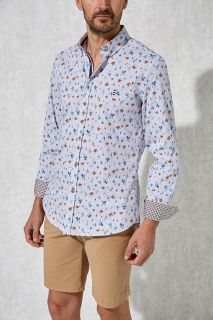 Camisa Florentino estampada slim fit rayas