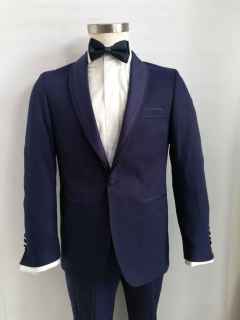Traje Devota & Lomba solapa desmontable marino