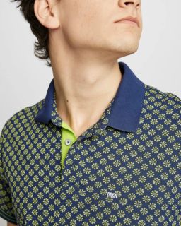 Polo Do Rego & Novoa estampado marino cuello rib