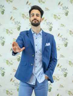 Chaqueta Bicycle lino azul