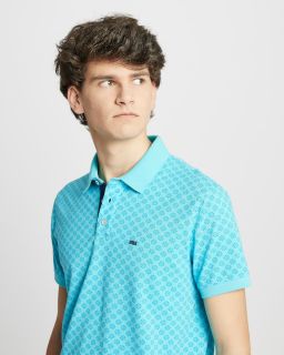 Polo Do Rego & Novoa estampado aguamarina cuello rib