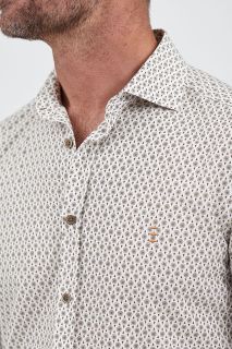 Camisa Florentino slim fit estampado floral beige