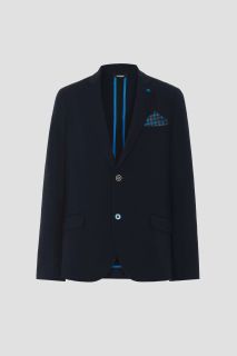 Americana Crocquer de punto slim fit azul marino