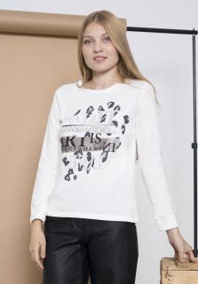 Camiseta Miss Sidecar Abigail letter brillo blanca