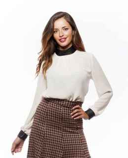 Blusa Miss Sidecar cuello alto
