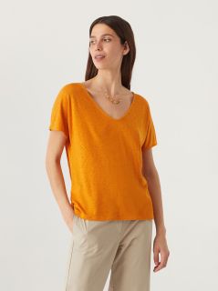 Camiseta Nice Things reversible lino melocotón