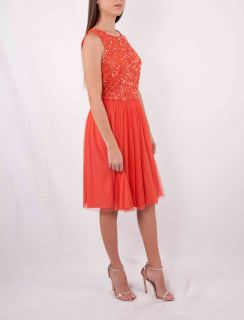 Vestido fiesta Crazy London lentejuelas salmón