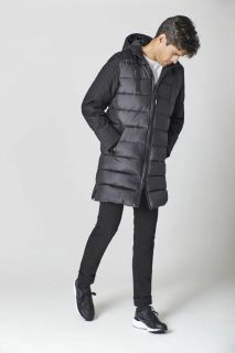 Chaqueta larga Crocquer acolchada negra