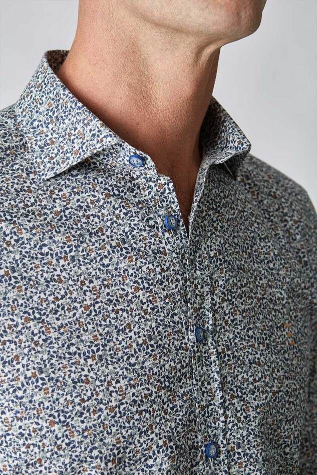 Camisa Florentino slim fit estampado floral verde LUCAS LCS