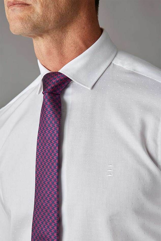 Camisa Florentino slim fit blanca blanca microdibujo | LUCAS LCS