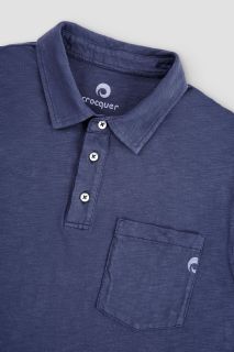 Polo Crocquer flamé bolsillo azul