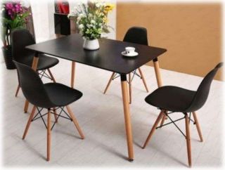 Conjunto mesa negro 120*80 cm. + 4 sillas