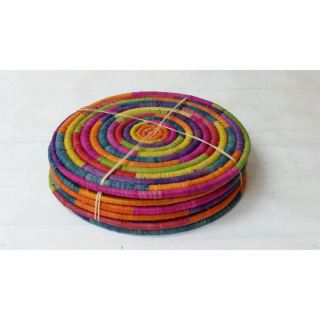 SALVAMANTEL RAFIA COLORES 25CM DIAMETRO