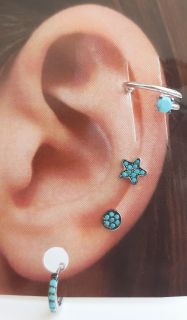 thumb Ear cuff plata turquesa LUAR Denia