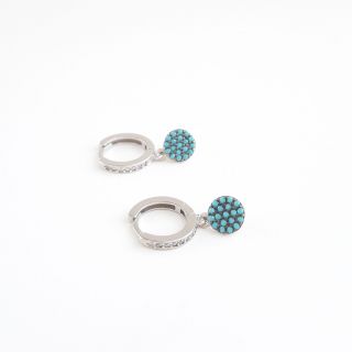 imagen Aros con circonitas y turquesas
